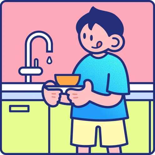 食器をシンクへ運ぶイラスト